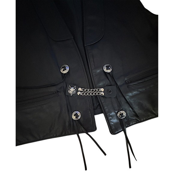 Schott NYC Western Vintage 80's Leather Men's Size XXL Black Biker Motorcycle - Picture 4 of 6